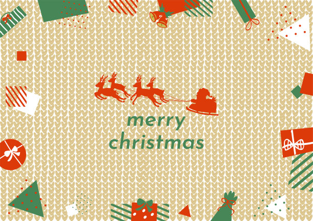 圣诞老人插图和针织背景素材图片