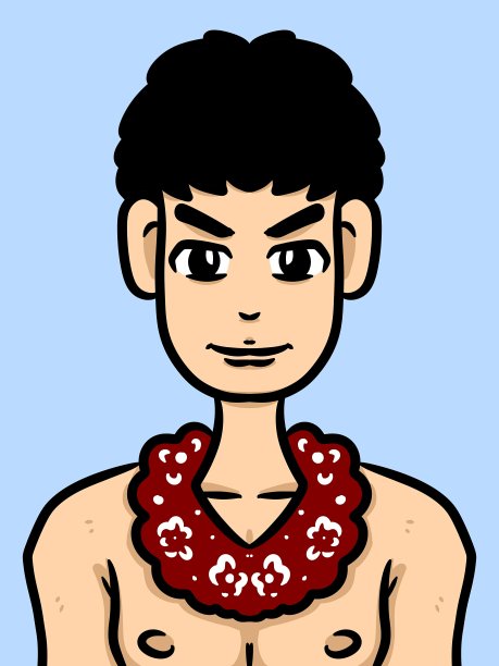 蓝色背景上可爱的卡通人物图片下载