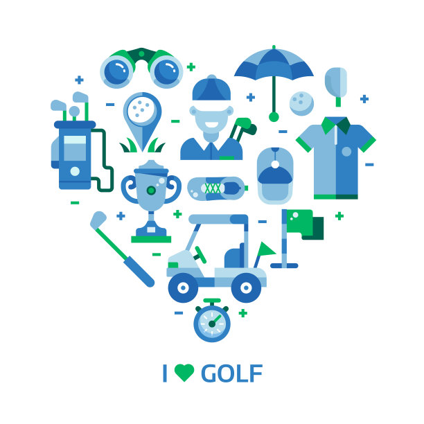 我爱高尔夫印刷与高尔夫图标在圆圈图片下载