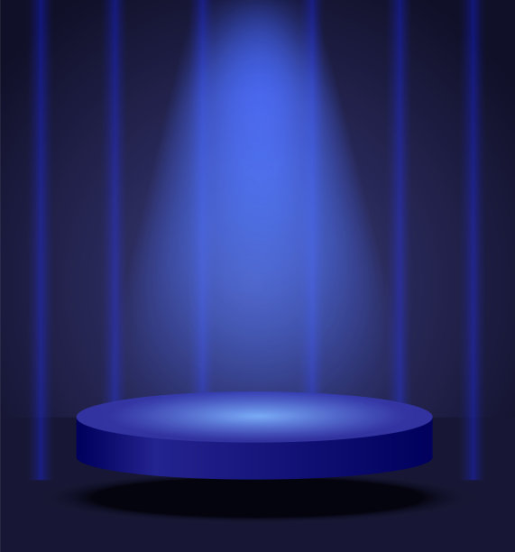 矢量插图背景与闪亮的飞行舞台讲台图片下载