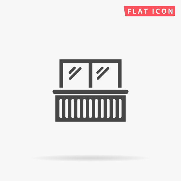 阳台平面矢量图标图片下载