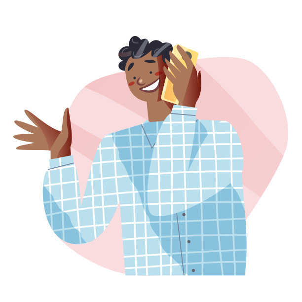 手机打电话愉快交谈，少年学生用智能手机与朋友交谈图片下载