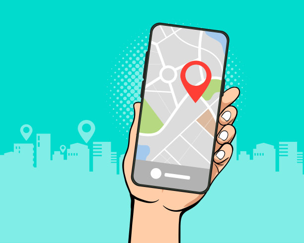 手持智能手机地图GPS导航图片下载