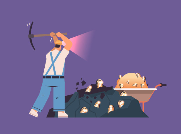 矿工在矿洞中挖掘和提取比特币，挖掘加密货币数字加密货币区块链图片下载