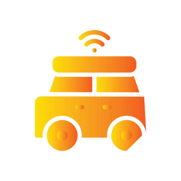 智能汽车梯度图标孤立在白色背景图片下载