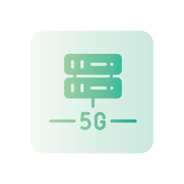 托管5g梯度图标隔离在白色背景图片下载