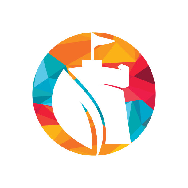 城堡与树叶图标矢量设计。图片下载