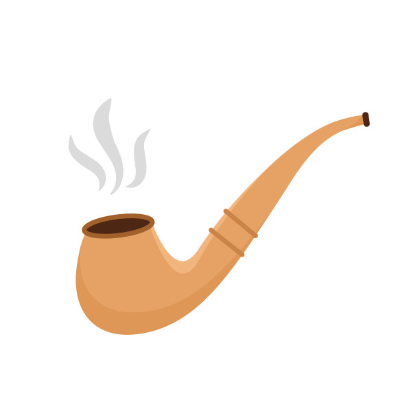 海盗式木制烟斗。狂欢节服装道具。冒险。盗版图标孤立在白色背景。矢量插图在平面卡通风格图片下载
