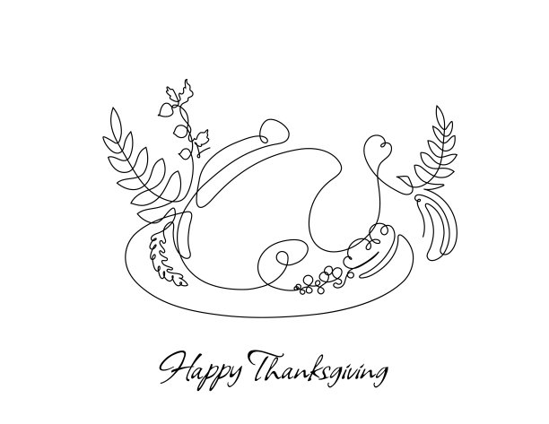 用秋叶画一只火鸡。图片下载