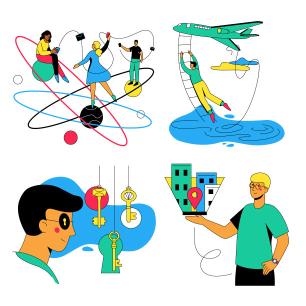 无尽的可能性-丰富多彩的平面设计风格插图图片下载