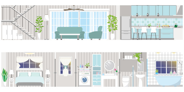 矢量插图的内部。图片下载