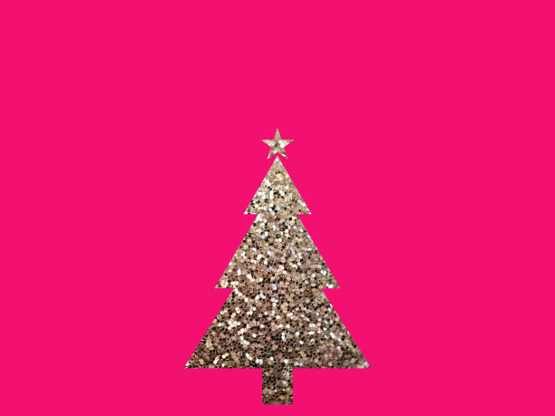 一棵圣诞树的简单剪影插图图片下载