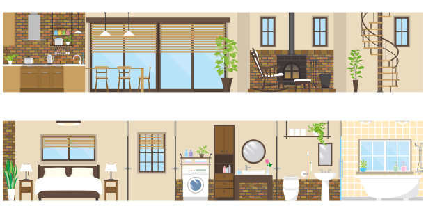 矢量插图的内部。图片下载