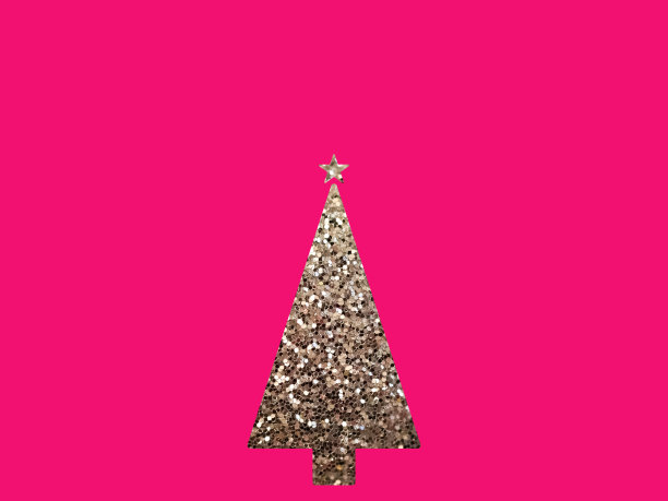 一棵圣诞树的简单剪影插图图片下载