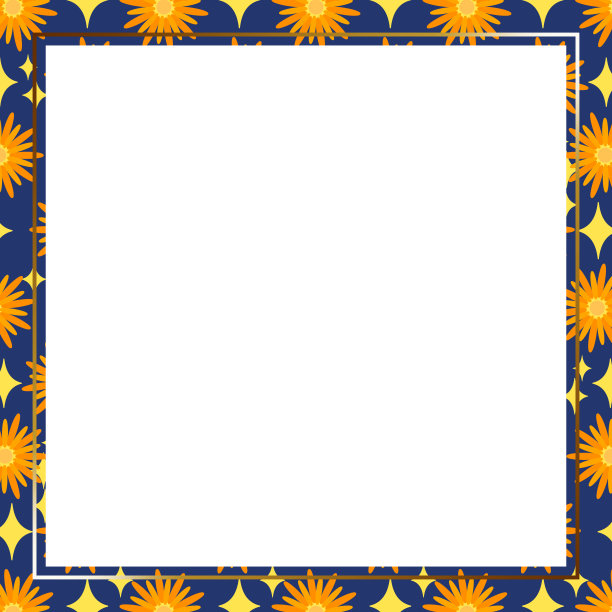 橙色雏菊框架图片下载