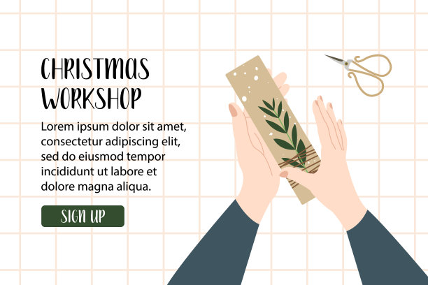 妇女包装圣诞礼物假日工作坊图片下载