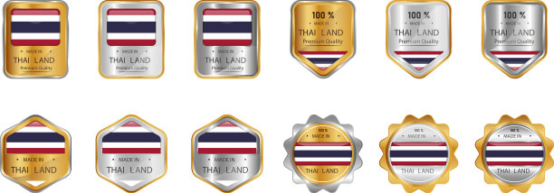 泰国制造的标签、邮票、徽章或标志用图片下载