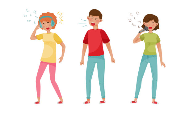 放松的方式让人们听音乐和图片下载