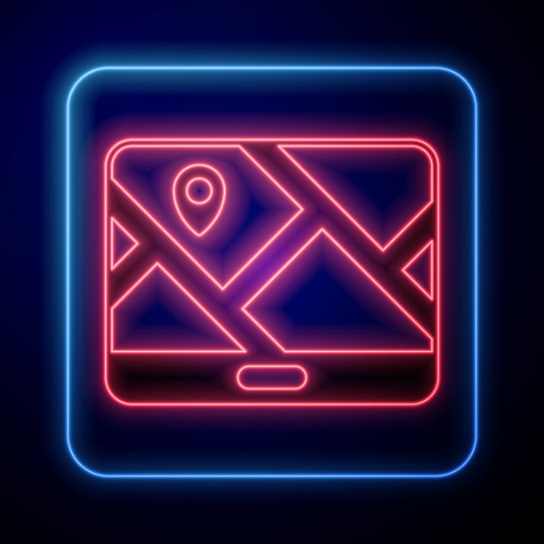 城市地图导航的霓虹灯信息图图片下载