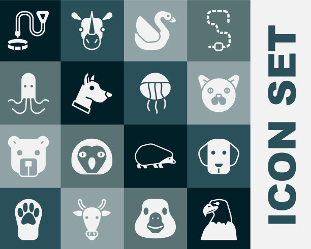 集鹰头狗猫天鹅鸟章鱼图片下载