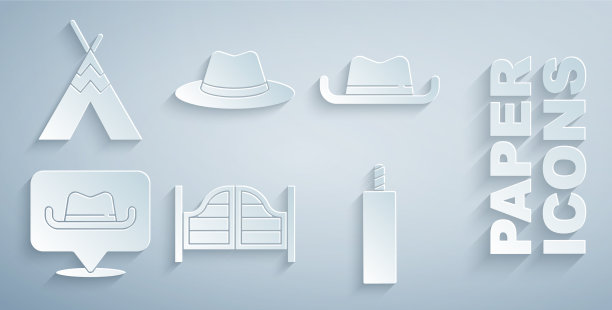 集沙龙门西部牛仔帽位置图片下载