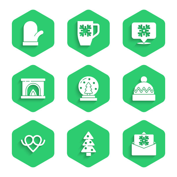 设置圣诞雪花球树明信片冬天图片下载