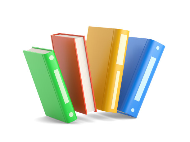 在孤立的白色背景上飞行的彩色书籍图片下载