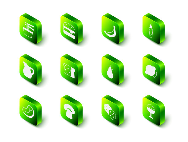 放入汉堡、香蕉、胡萝卜、柠檬冰淇淋图片下载