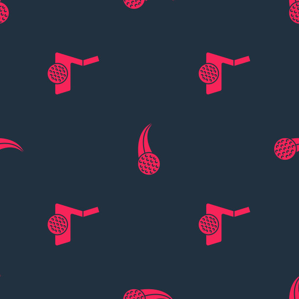 设置高尔夫球杆与球和无缝模式图片下载