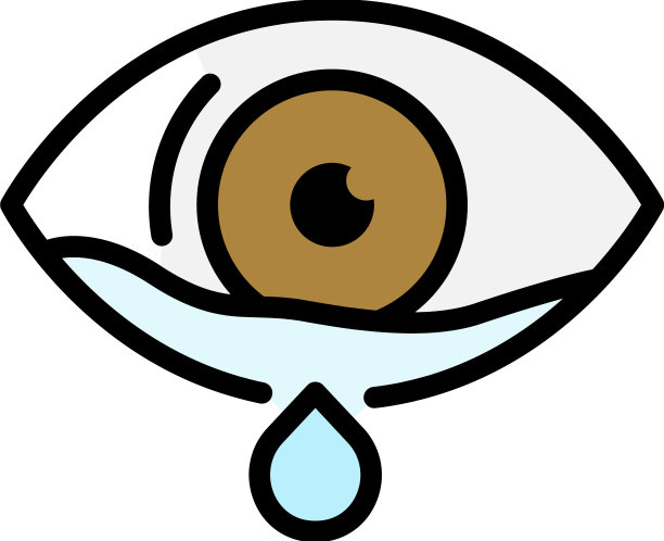 哭眼图标颜色轮廓图片下载