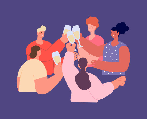 朋友们庆祝，欢呼，人们喝香槟图片下载