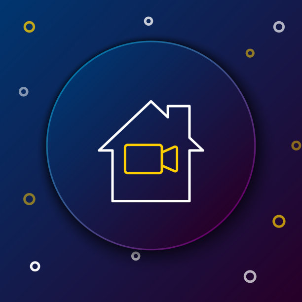 线路视频摄像机关闭在家里的图标隔离上图片下载