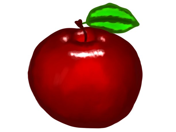 一个漂亮的鲜红苹果的插图图片下载