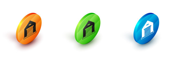 等距仓库图标隔离在白色图片下载