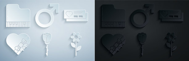 用心形糖果嵌花玫瑰票图片下载