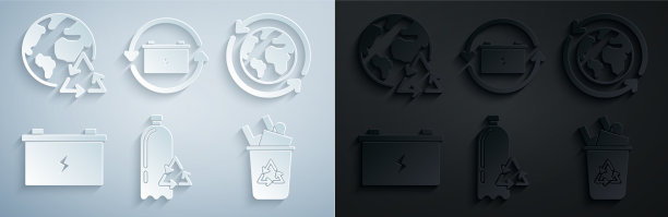 集回收塑胶瓶地球和地球图片下载