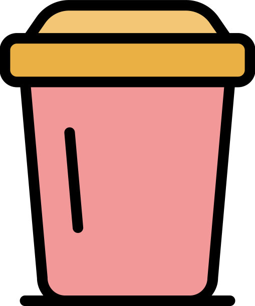 塑料咖啡杯图标颜色轮廓图片下载