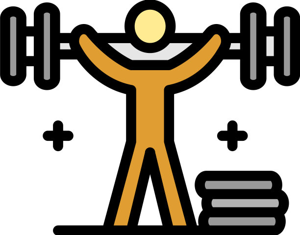 男人举起哑铃图标颜色轮廓图片下载