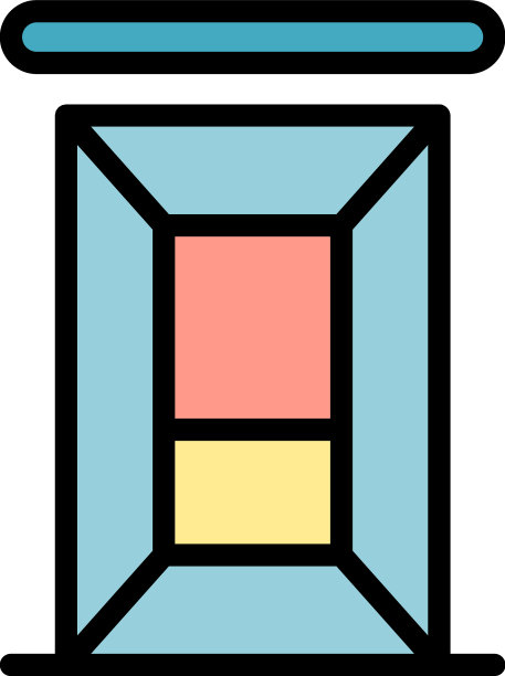 小电梯图标颜色轮廓图片下载