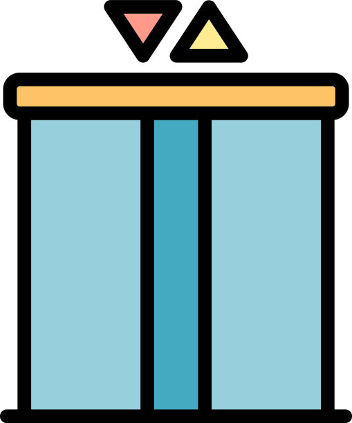医院电梯图标颜色轮廓图片下载