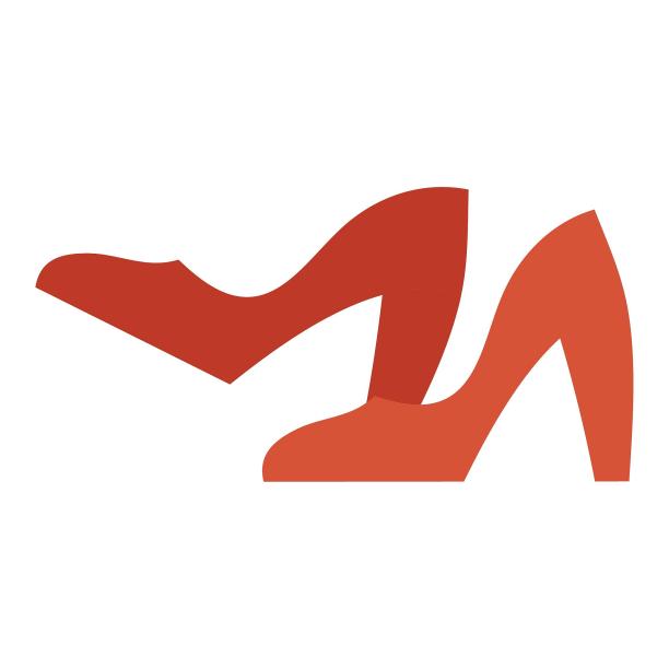 红色女性高跟鞋手绘卡通图片下载