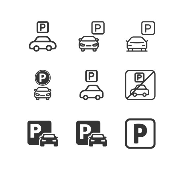 停车场矢量图标。停车标志图片下载
