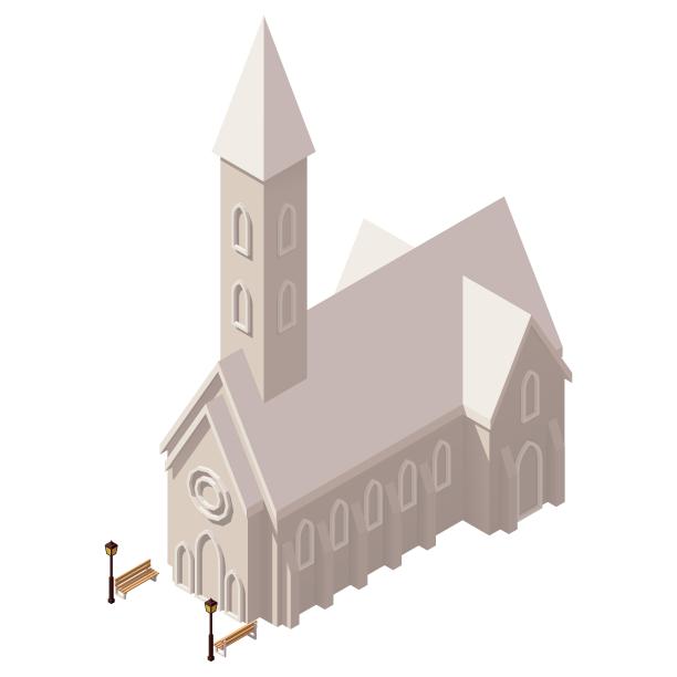 城市建筑宗教教堂广场卡通图片下载