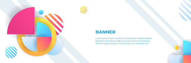 抽象的白色旗帜与彩色形状梯度线。矢量插图壁纸，旗帜，背景，卡片，书插图，着陆页图片下载