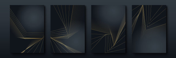 现代黑色条纹封面设计集。奢华创意金动态对角线图案。为商务宣传册，海报，笔记本，菜单模板的正式premium vector背景图片下载