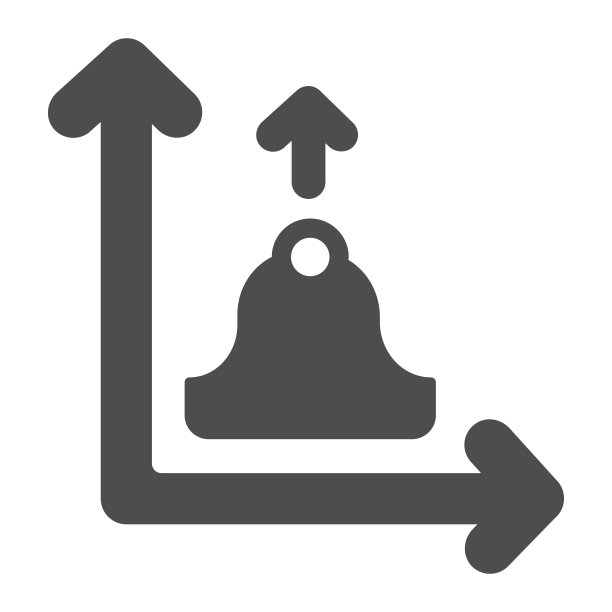 Graph with growth and decline curve，向上的箭头solid icon, diagram concept, chart vector sign on white background，字形风格icon for mobile concept and web design。矢量图形。图片下载