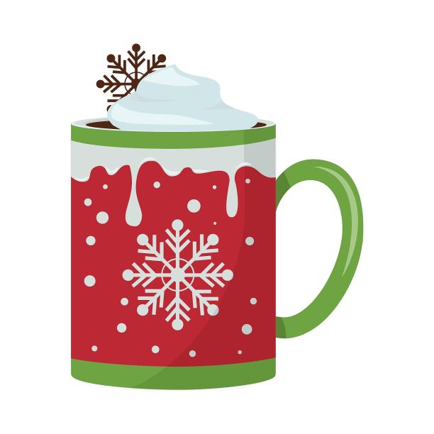 圣诞节热饮雪花杯子图片下载