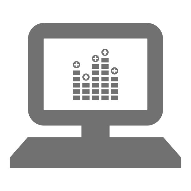 电脑表格数据灰色简约扁平卡通图片下载