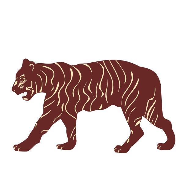 虎老虎剪影扁平图片下载