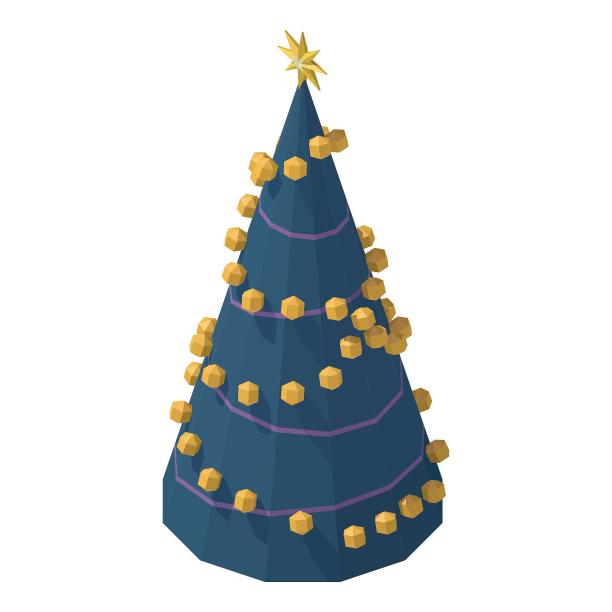 圣诞树造型礼物蓝色立体图片下载